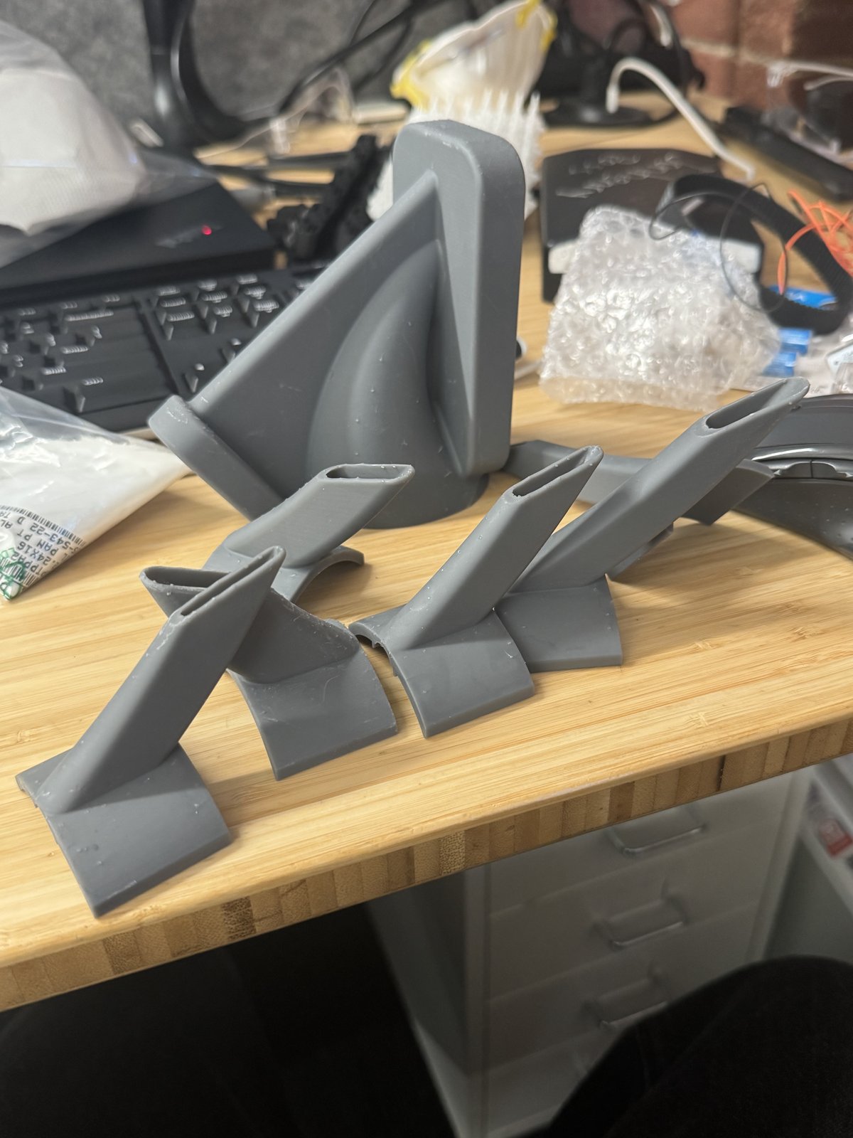 Range of printed nozzle prototypes tested for airflow